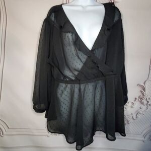 Torrid Sheer Micro Swiss Dots Top Torrid Size 2